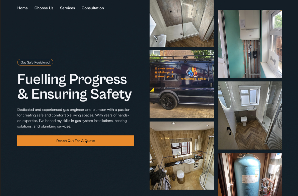 RC Plumbing & Heating desktop view